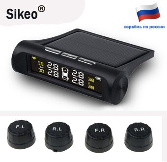 Solar Tpms Auto Bandenspanning Alarm Monitor Systeem Intelligente Temperatuur Waarschuwing Brandstof Besparen Met 4 Sensoren Tpms Etalage Dashboard Used