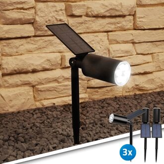 Solar tuinlamp Accent – Set van 3 prik spots