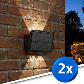 Solar up down wandlamp njord met warm wit licht - voordeelset van 2