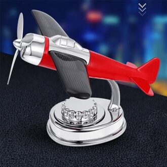 Solar Vliegtuig Luchtverfrisser Creatieve Technologie Diffuser Aroma Diffuser Ароматизатор Для Авто Roterende Vliegtuig Model Rood