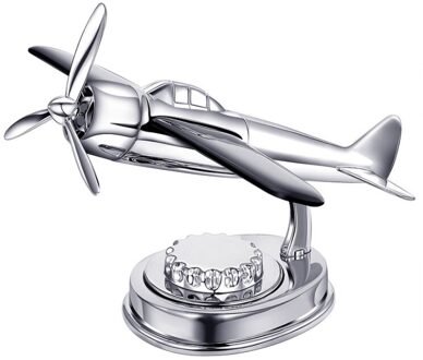 Solar Vliegtuig Luchtverfrisser Creatieve Technologie Diffuser Aroma Diffuser Ароматизатор Для Авто Roterende Vliegtuig Model Zilver