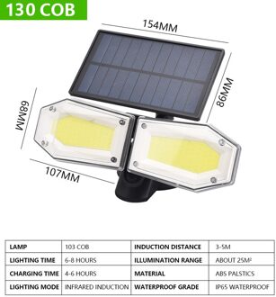 Solar Wandlamp Straat Lamp Motion Sensor Ingebouwde Lange Levensduur Batterij Outdoor Powered Zonlicht Waterdichte Led Lampen 120 Graden 130 COB