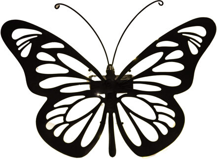 Solar wandlamp - vlinder - 25 x 35 cm - metaal - tuinverlichting