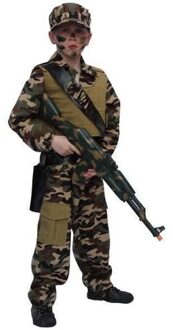Soldaten/Leger camouflage verkleedkostuum - voor kinderen - compleet Groen