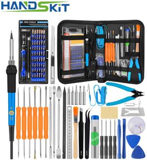 Soldeerbout Kit 60W Verstelbare Temperatuur Elektrische Soldeerbout Met 60 In 1 Schroevendraaier Kit Mobiele Reparatie Tools Set tas EU