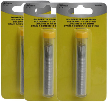 Soldeertin voor soldeerbout - 3x - 15 gram - 3 meter - 1 mm dik