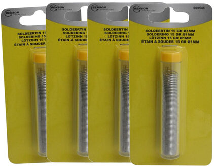 Soldeertin voor soldeerbout - 4x - 15 gram - 3 meter - 1 mm dik