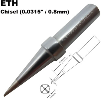 Soldering Tip ETH Chisel 0.8mm Fit WELLER WES51 WES50 WESD51 WE1010NA WE1010EU PES51 PES50 LR21 LR20 Welding Pencil Iron Bit