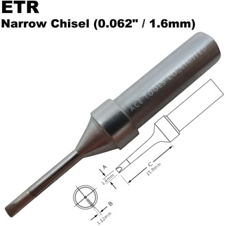 Soldering Tip ETR Chisel 1.6mm Fit WELLER WES51 WES50 WESD51 WE1010NA WE1010EU PES51 PES50 LR21 LR20 Pencil Welding Iron Bit
