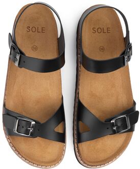 Sole Geri Footbed Sandalen Zwart - EU 37 / UK 4