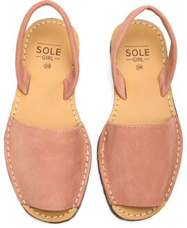 Sole Macaw Nubuck Menorcan Sandalen Roze