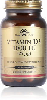 Solgar Vitamins - Vitamin D-3 25 mcg/1000 IU - 100 softgels