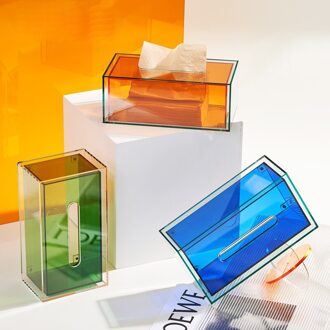 Solid Acryl Tissue Box Huishoudelijke Tafel Papier Opbergvak Servet Papier Cover Rechthoek Case Papier Holder Thuis Organizer ZH268 groen M