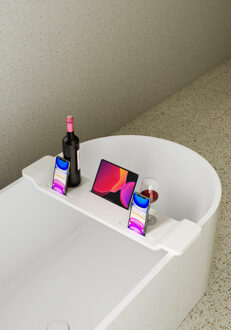 Solid Badrek - 86x18x4.8cm - solid surface - mat wit TW-P085 Wit mat