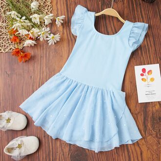 Solid Blue Peuters Meisjes Prinses Jurken Baby Meisjes A-lijn Mooie Ruche Zomer Jurk Kinderen Meisjes Zachte Katoenen Kleding Bodysuit 5
