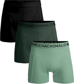 Solid Boxers Heren (3-pack) zwart - groen - L