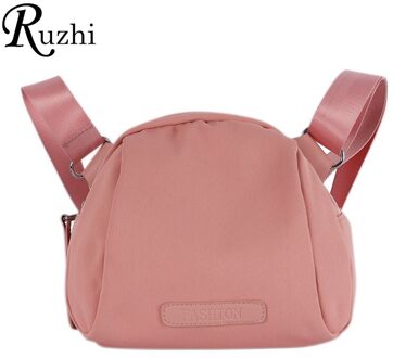 Solid Canvas Schoudertassen Casual Messenger Bag Koreaanse Stijl Taille Borst Handtas Mini Crossbody Pack Leuke Tas Voor Vrouwen roze