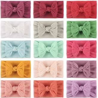 Solid Color Baby Kids Bow Headband Headwear Seamless Super Soft Nylon Chiffon Hair Band Cute Princess Hair Accessories Unisex