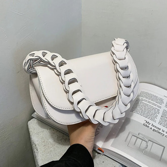 Solid color Flap Armpit Bag 2020 Fashion New High quality PU Leather Women's Designer Handbag Casual Shoulder Messenger Bag