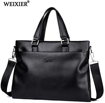 Solid Color Retro Men's PU Computer Bag High Quality Design Zipper Handbag Business People Travel Fashion Style Handbag