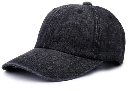 Solid Denim Baseball Cap Snapback Hoeden Mannen Vrouwen Wassen Cowboy Hoeden Bone Zomer Herfst Hip Hop Jeans Cap casquette Gorras zwart