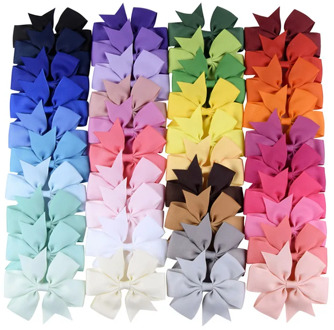 Solid Grosgrain Ribbon Bows Hairpin Girl's Hair Bows Boutique Hair Clip Handmade Bowknot Clip Kids Baby Girl Hair Accessories