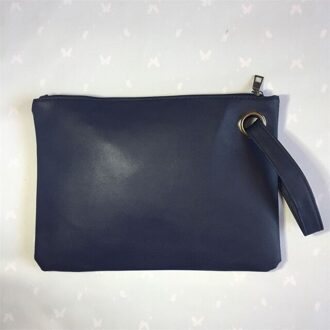 Solid Handtas Vrouwen Clutch Bag Leer Vrouwen Envelop Tas Rits Avondtasje Vrouwelijke Koppelingen Handtas Torebki Damskie diep blauw