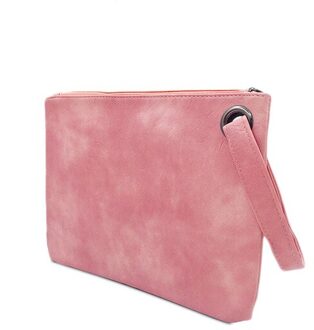 Solid Handtas Vrouwen Clutch Bag Leer Vrouwen Envelop Tas Rits Avondtasje Vrouwelijke Koppelingen Handtas Torebki Damskie Roze