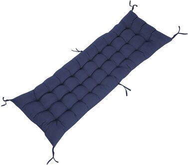 Solid Lange Kussen Mat Voor Ligstoel Schommelstoel Rotan Stoel Vouwen Dikke Tuin Zon Lounge Zitkussen Sofa Tatami Mat Geen stoel donker blauw