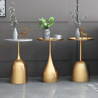Solid metal support Nordic marble side high temperature nano baking varnish ins simple modern creative sofa small tea table side