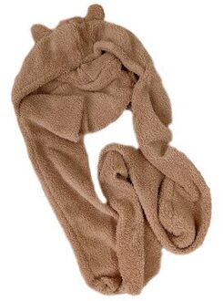 Solid Mutsen Vrouwen Winter Schattige Beer Oren Warme Muts Winddicht Cap Student Vrouwen Voegen Wol Cap Vrouwelijke hoed Aanwezig Bruin