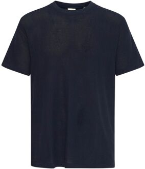 Solid Paul Casual T-shirt Heren L Donkerblauw