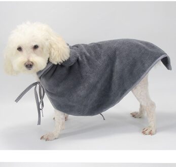 Solid Pet Badjas Kat Honden Absorberende Drogen Handdoek Microfiber Bad Pyjama Voor Alle Rassen Zachte Cape Mantel Douche Kleding grijs / S 40x40cm