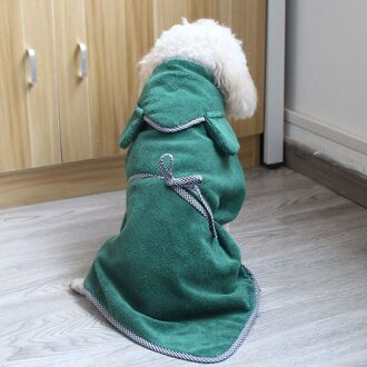 Solid Pet Badjas Kat Honden Absorberende Drogen Handdoek Microfiber Bad Pyjama Voor Alle Rassen Zachte Cape Mantel Douche Kleding groen / L 70x70cm