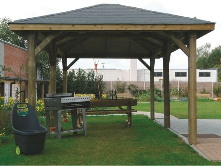 Solid Prieel Met Shingles S7719 Geïmpregneerd Hout 437x437cm