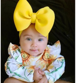 Solid Puff Bow Baby Headband Big BowKnot Nylon Hair Band For Baby Girls Boutique Newborn Headbands Fashion Hair Accessories