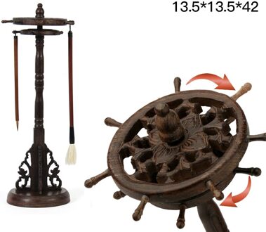 Solid Rose Hout Grote-size Kalligrafieborstel Houder Antieke Stijl Traditionele Schilderen Schrijven Pen Houder Wenge Borstel Rack wit