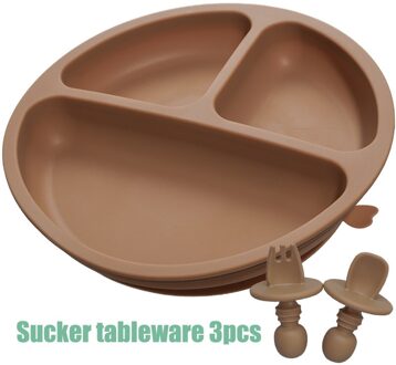 Solid Silicon Plaat Vork Lepel Set Voor Baby Kinderen Gerechten Zuig Waggel Training Servies Kinderen Voeden Accessoires 02 caly