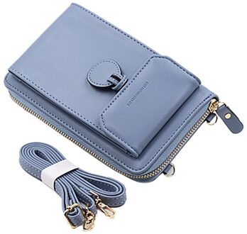 Solid Sport Multi-Card Portemonnee Pakket Schoudertas Mobiele Telefoon Tas Enkele Schouder Sport Tas Kleine Handtassen Multi-functie # G30 Blauw