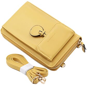 Solid Sport Multi-Card Portemonnee Pakket Schoudertas Mobiele Telefoon Tas Enkele Schouder Sport Tas Kleine Handtassen Multi-functie # G30 geel