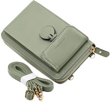 Solid Sport Multi-Card Portemonnee Pakket Schoudertas Mobiele Telefoon Tas Enkele Schouder Sport Tas Kleine Handtassen Multi-functie # G30 leger groen