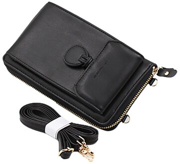 Solid Sport Multi-Card Portemonnee Pakket Schoudertas Mobiele Telefoon Tas Enkele Schouder Sport Tas Kleine Handtassen Multi-functie # G30 zwart