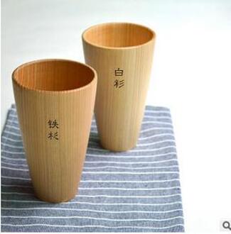 Solid Spruce Hout Cup koffiekopje Drinkbeker Houten Mugs13cm * 8 cm