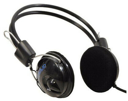 Solid Stereo Headset met microfoon (kabel), Zwart, model HT-160