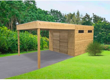 Solid Superia-cube Lanzara Tuinhuis - Vuren - Geïmpregneerd - 298,8x547,8cm