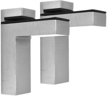 Solid Verstelbare Hout/Glas Plank Bracket Wall Mount 2 Stuks, Geborsteld