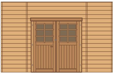 Solid Voorwand Dubbele Deur Gecentreerd Hout 390cm