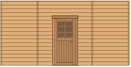 Solid Voorwand Enkele Deur Gecentreerd Hout 480cm