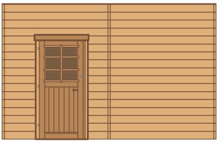 Solid Voorwand Enkele Deur Links Hout 390cm