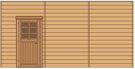 Solid Voorwand Enkele Deur Links Hout 480cm